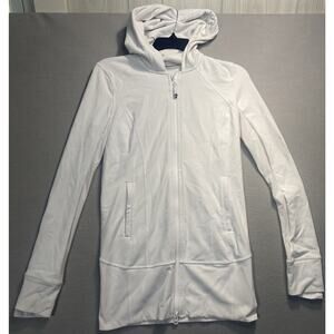 Lululemon Athletica Womens Stride II Hooded Jacket White Ribbed Trim Size 6